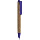 Penna a sfera in sughero e plastica blu royal personalizzata B11127BL