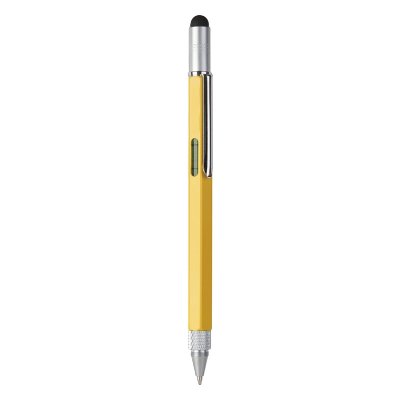 Penna multifunzione in metallo gialla personalizzata B11144G