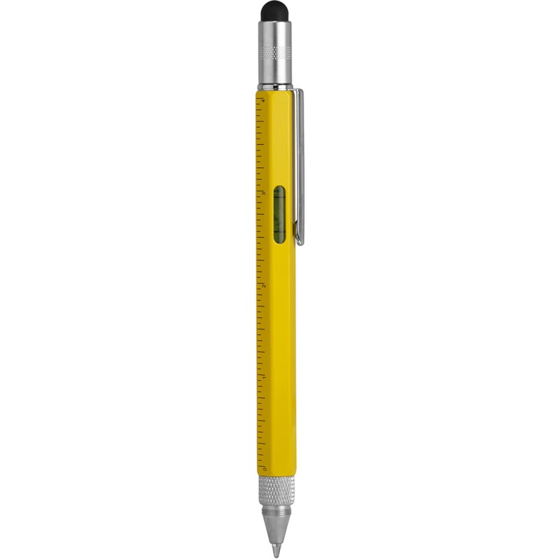 Penna multifunzione in metallo gialla personalizzata B11144G