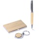 Set scrittura in metallo e bambù personalizzato B11805