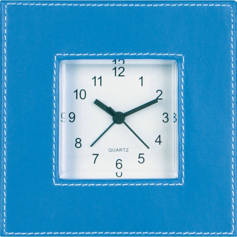 Orologio da tavolo in pu blu royal personalizzato C12190BL