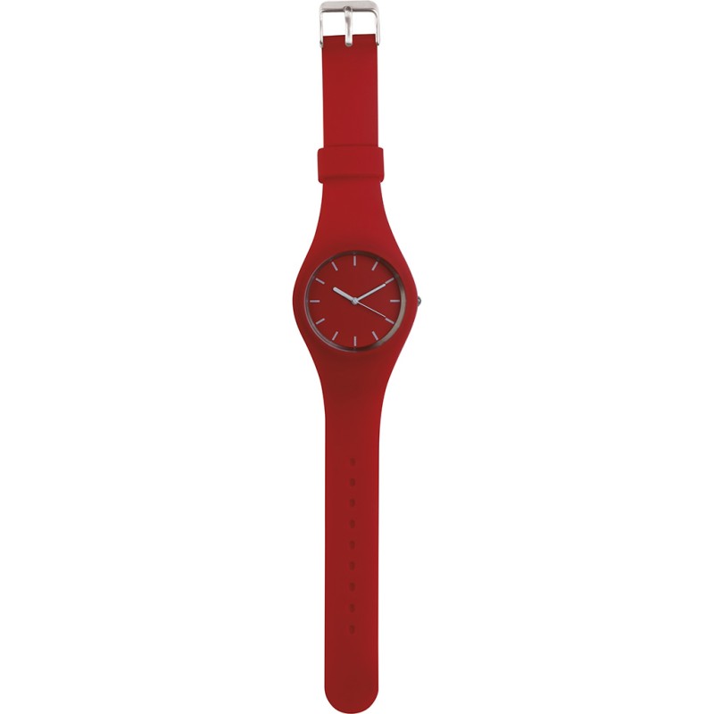 Orologio analogico personalizzabile in silicone rosso personalizzato D10078R