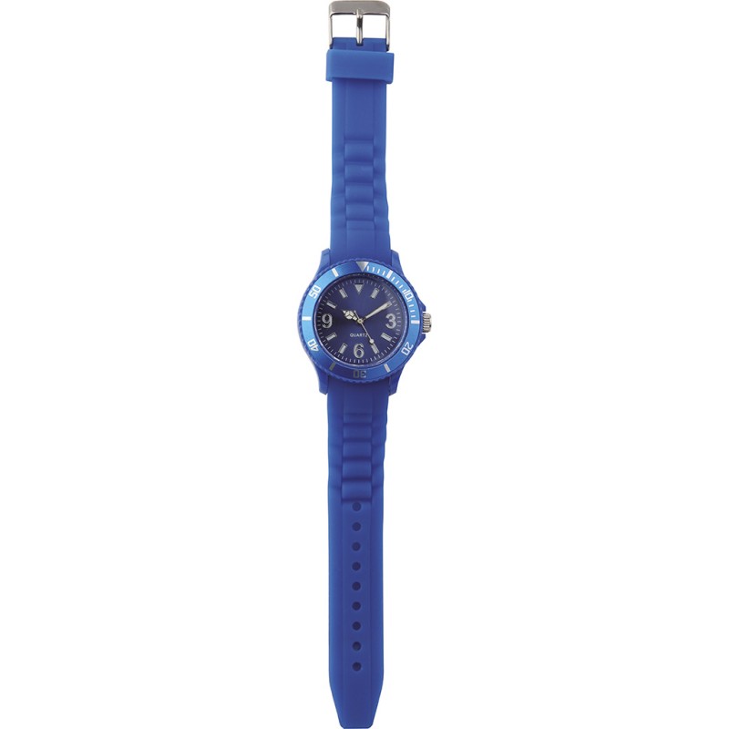 Orologio analogico personalizzabile in plastica e silicone blu royal personalizzato D10079BL