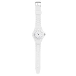 Orologio analogico personalizzabile in plastica e silicone bianco personalizzato D10082B