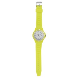 Orologio analogico personalizzabile in plastica e silicone giallo personalizzato D10082G