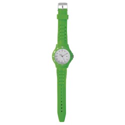 Orologio analogico personalizzabile in plastica e silicone verde acido personalizzato D10082VA