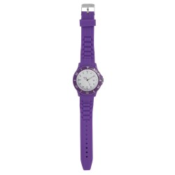 Orologio analogico personalizzabile in plastica e silicone viola personalizzato D10082VL