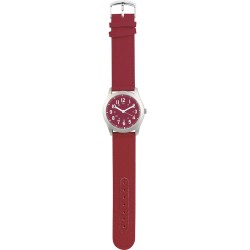Orologio analogico personalizzabile in metallo e nylon rosso personalizzato D10019R