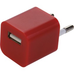 Alimentatore usb in plastica e metallo rosso personalizzato E14516R