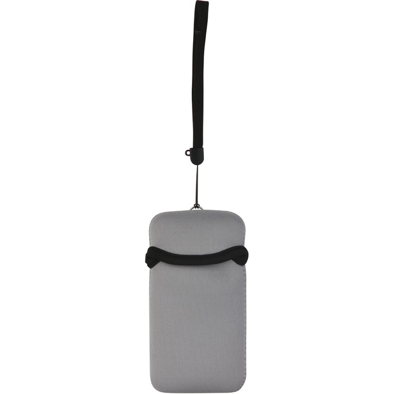 Astuccio appendibile da collo in neoprene grigio personalizzato E14181GR