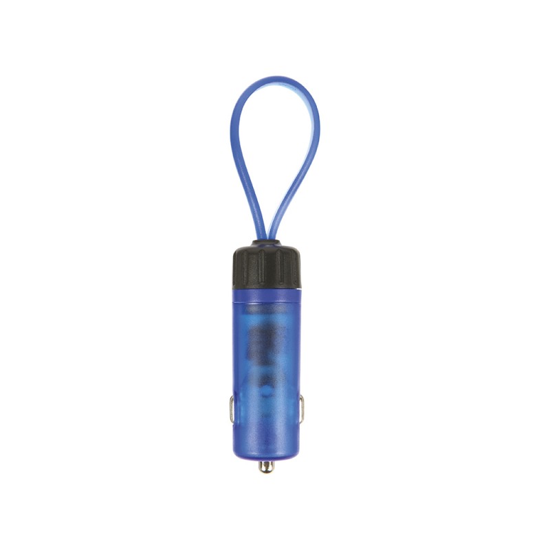 Caricatore da auto in plastica e metallo blu royal personalizzato E14554BL