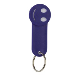 Portachiavi con portagettone in plastica e metallo blu royal personalizzato E14049BL Portachiavi con portagettone in plastica e metallo blu royal personalizzato E14049BL