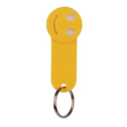 Portachiavi con portagettone in plastica e metallo giallo personalizzato E14049G Portachiavi con portagettone in plastica e metallo giallo personalizzato E14049G