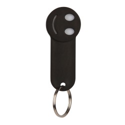 Portachiavi con portagettone in plastica e metallo nero personalizzato E14049N Portachiavi con portagettone in plastica e metallo nero personalizzato E14049N