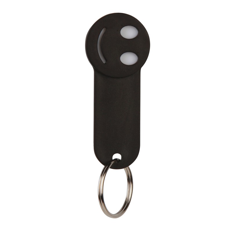 Portachiavi con portagettone in plastica e metallo nero personalizzato E14049N Portachiavi con portagettone in plastica e metallo nero personalizzato E14049N
