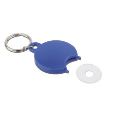 Portachiavi con portagettone in plastica e metallo blu royal personalizzato E14050BL Portachiavi con portagettone in plastica e metallo blu royal personalizzato E14050BL