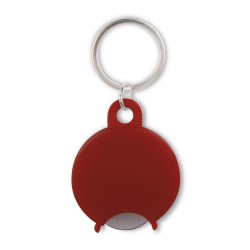 Portachiavi con portagettone in plastica e metallo rosso personalizzato E14050R Portachiavi con portagettone in plastica e metallo rosso personalizzato E14050R