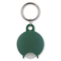 Portachiavi con portagettone in plastica e metallo verde personalizzato E14050V Portachiavi con portagettone in plastica e metallo verde personalizzato E14050V