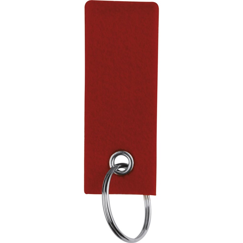 Portachiavi in feltro e metallo rosso personalizzato E14066R Portachiavi in feltro e metallo rosso personalizzato E14066R