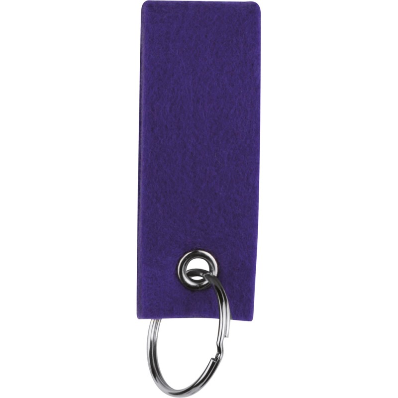 Portachiavi in feltro e metallo viola personalizzato E14066VL Portachiavi in feltro e metallo viola personalizzato E14066VL