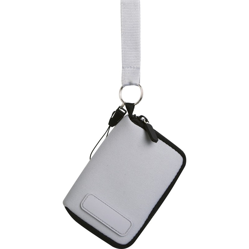 Astuccio appendibile in neoprene e poliestere grigio personalizzato E14071GR