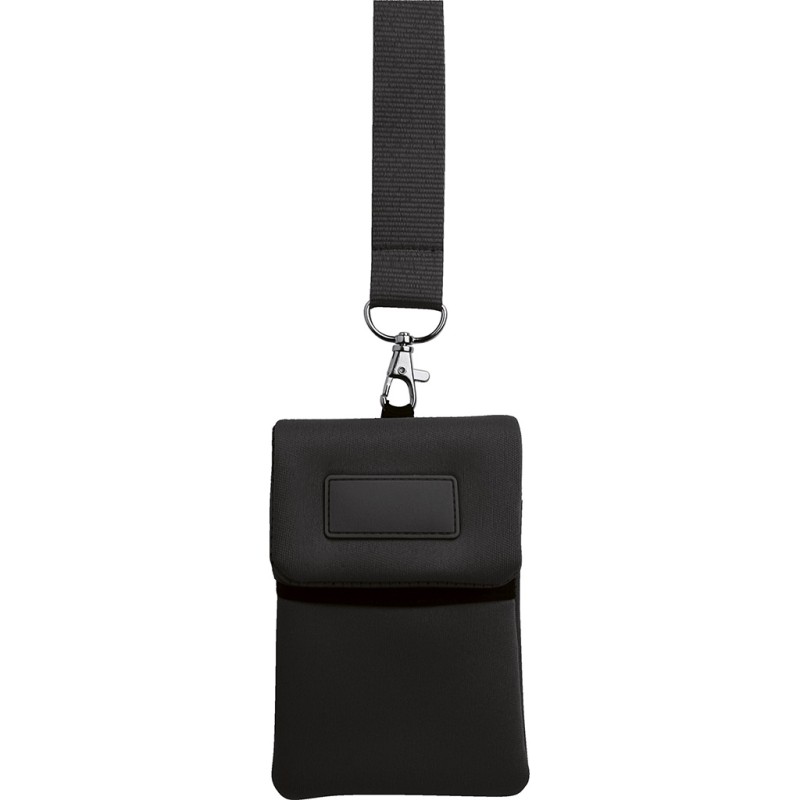 Astuccio appendibile da collo nero personalizzato E14072N