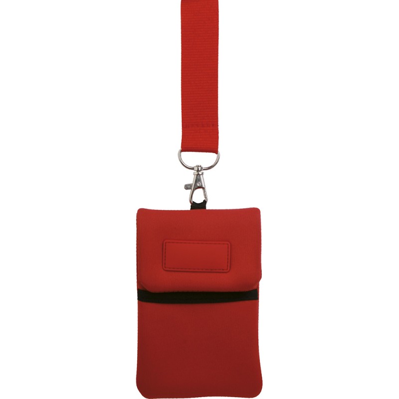 Astuccio appendibile da collo rosso personalizzato E14072R