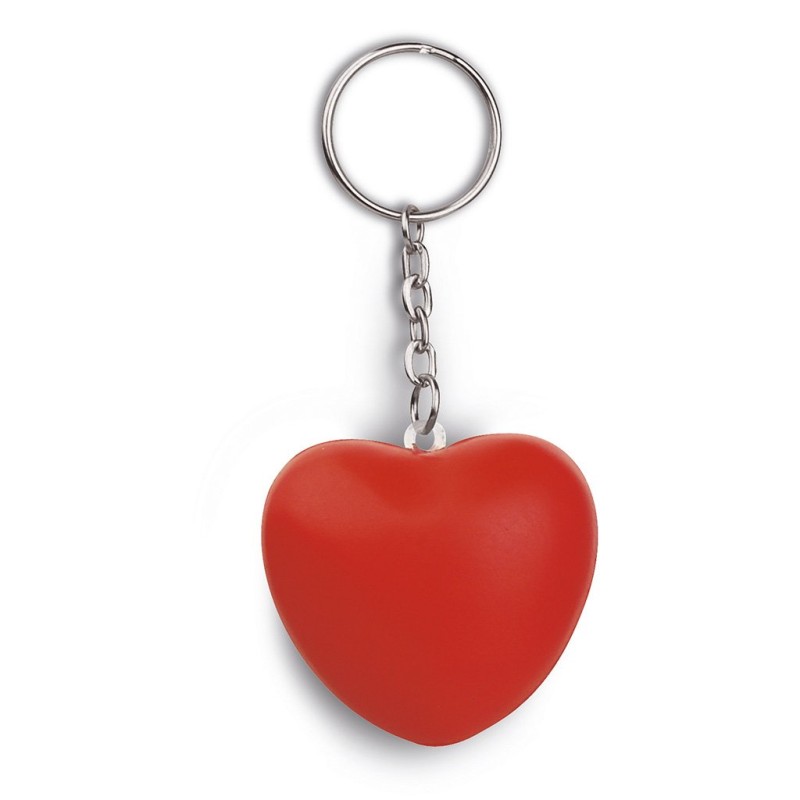 Portachiavi cuore antistress in pu personalizzato E14079