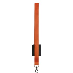 Porta badge in poliestere arancione personalizzato E14101A