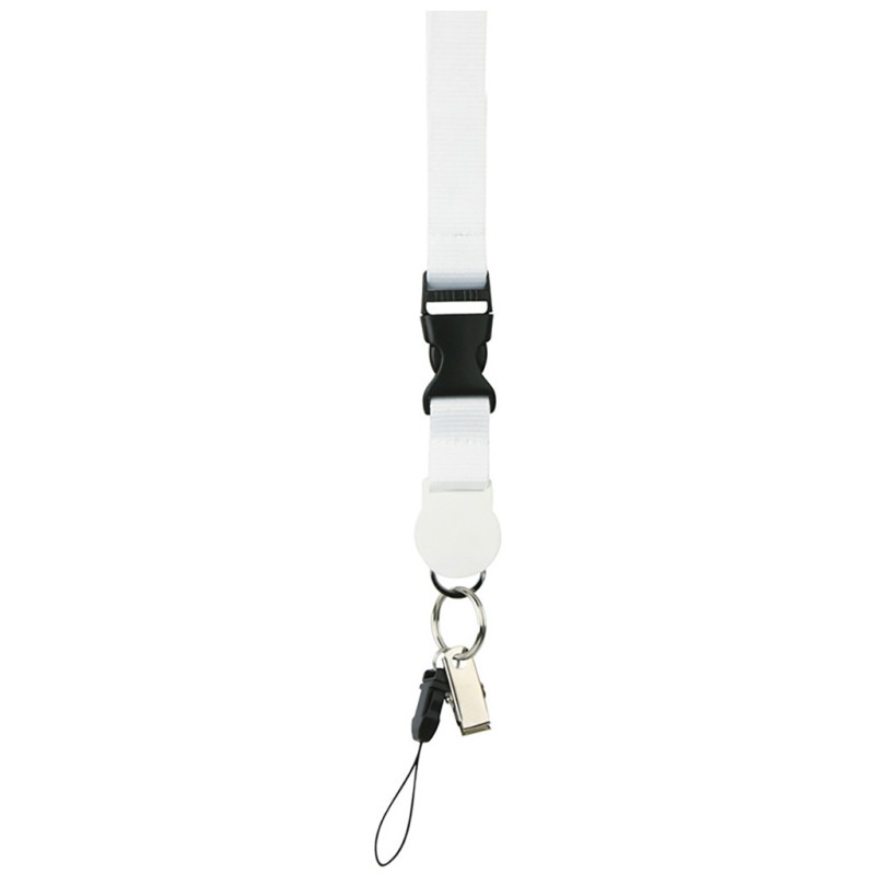 Porta badge in poliestere bianco personalizzato E14103B
