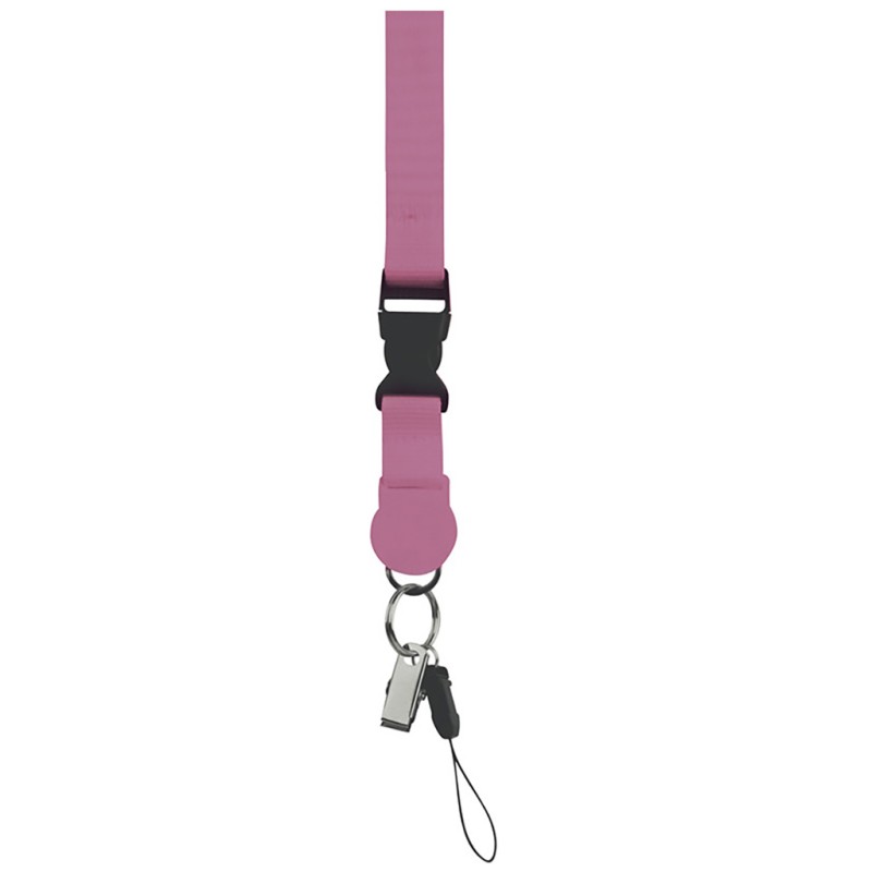 Porta badge in poliestere rosa personalizzato E14103RS