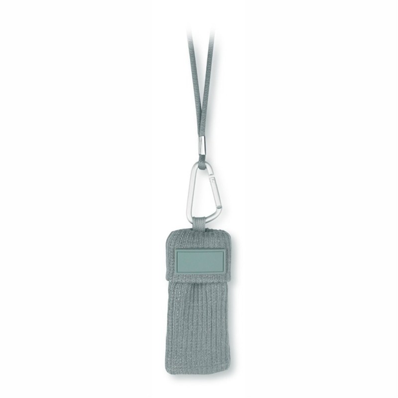 Astuccio appendibile da collo in cotone grigio personalizzato E14109GR