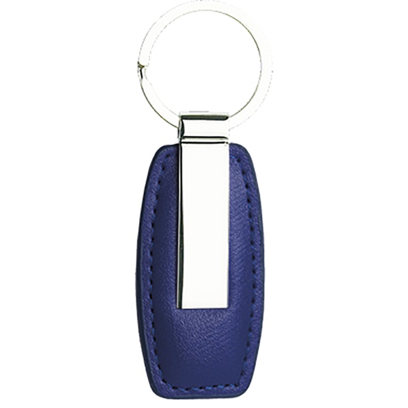 Portachiavi in metallo e pvc blu royal personalizzato E14130BL