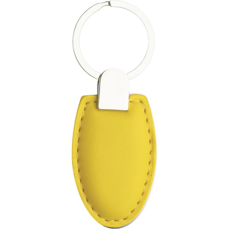Portachiavi in metallo e pvc giallo personalizzato E14131G