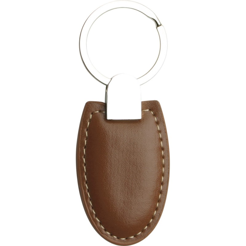Portachiavi in metallo e pvc marrone personalizzato E14131M