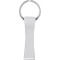 Portachiavi in metallo e pu bianco personalizzato E14132B