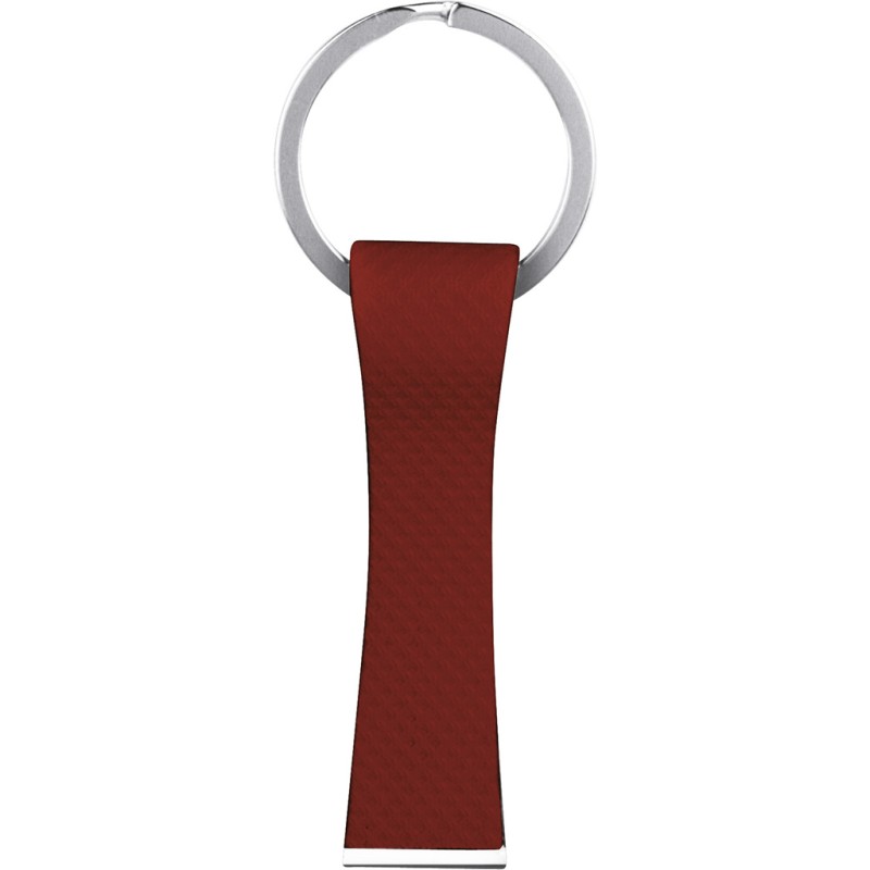 Portachiavi in metallo e pu rosso personalizzato E14132R