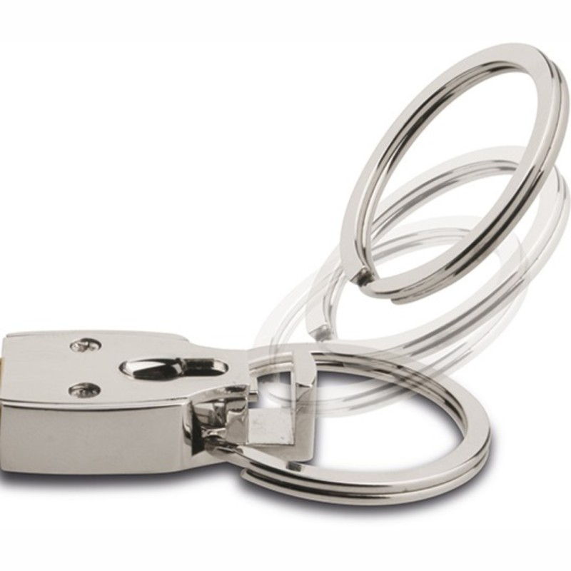 Portachiavi in metallo e pvc nero personalizzato E14137N