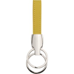Portachiavi in metallo e pvc giallo personalizzato E14137G