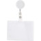 Porta badge in plastica e metallo bianco personalizzato E14144B