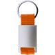 Portachiavi in metallo e poliestere arancione personalizzato E14145A