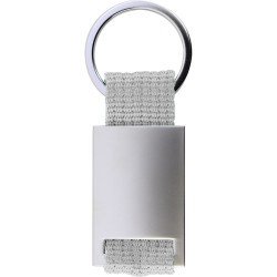 Portachiavi in metallo e poliestere grigio personalizzato E14145GR Portachiavi in metallo e poliestere grigio personalizzato E14145GR