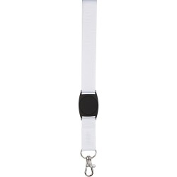 Porta badge in poliestere bianco personalizzato E14147B