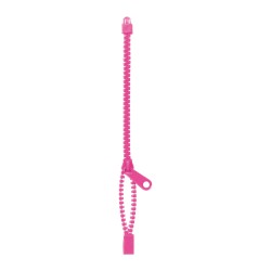 Bracciale a cerniera lampo in plastica rosa personalizzato E14157RS
