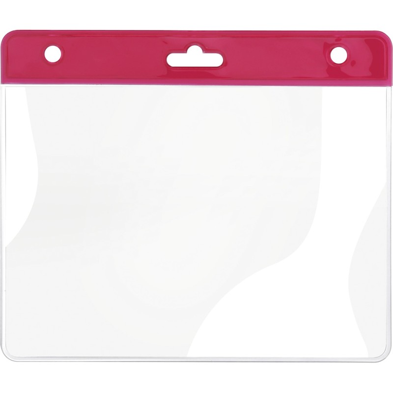 Bustina porta badge in plastica rosso personalizzato E14158R