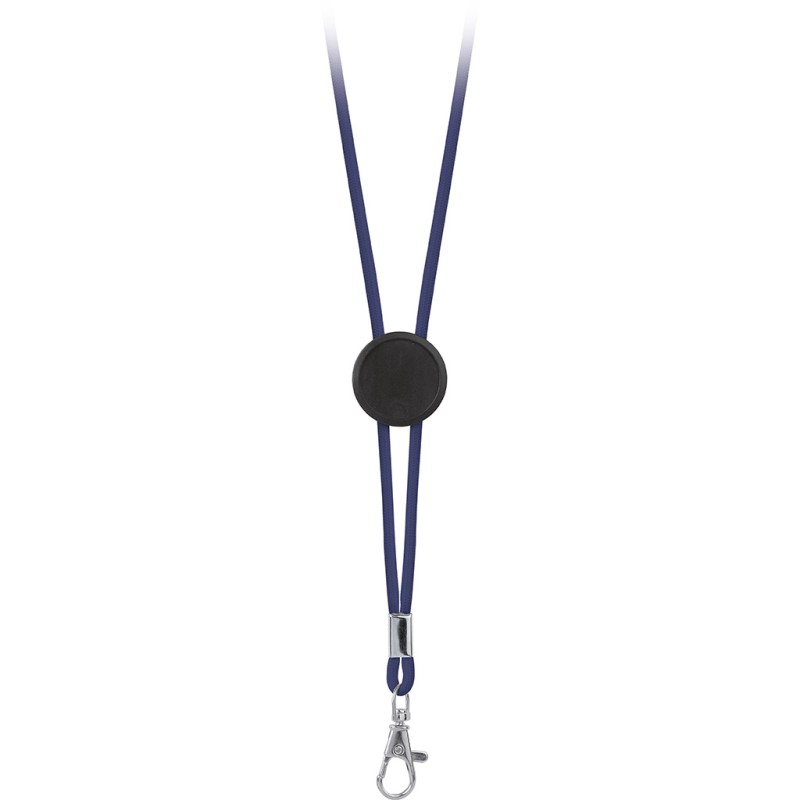 Porta badge in poliestere blu navy personalizzato E14159NY