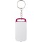Portachiavi con mini torcia in plastica e metallo rosso personalizzato E14161R