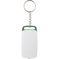 Portachiavi con mini torcia in plastica e metallo verde personalizzato E14161V Portachiavi con mini torcia in plastica e metallo verde personalizzato E14161V