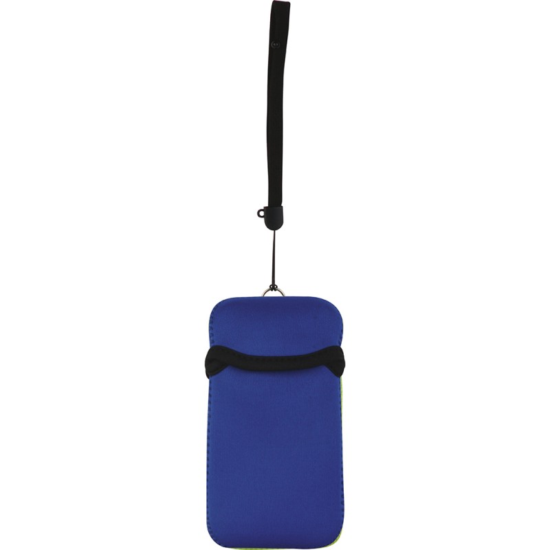 Astuccio appendibile da collo in neoprene blu royal personalizzato E14181BL
