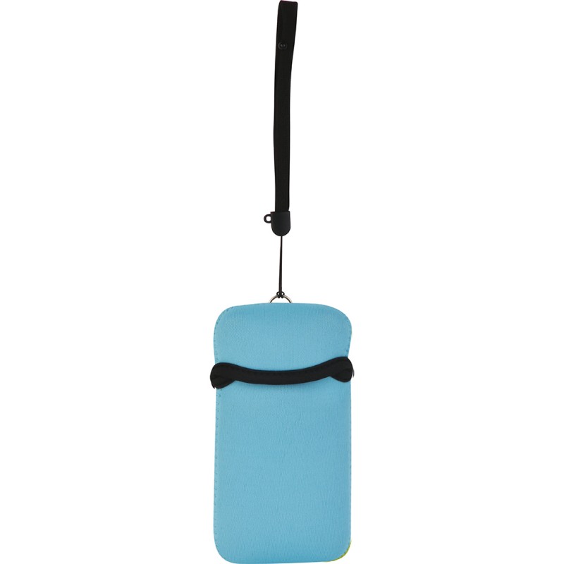 Astuccio appendibile da collo in neoprene blu sky personalizzato E14181SK